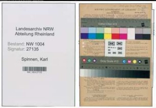 Entnazifizierung Karl Spinnen , geb. 09.11.1900 (Rangierer)