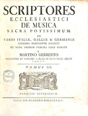 Scriptores ecclesiastici de musica sacra potissimum, 3