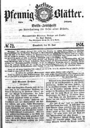 No. 72, Sonnabend,den 28. Juni