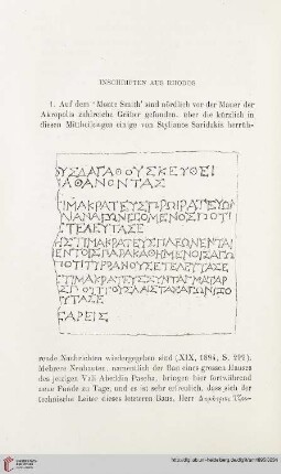20: Inschriften aus Rhodos, [1]
