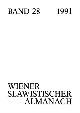 Wiener slawistischer Almanach. 28, 28. 1991