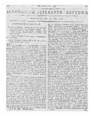 Neueste Annalen der französischen Arzneykunde und Wundarzneykunst. Bd. 3, St. 1. Hrsg. C. W. Hufeland. Leipzig: Böhme 1799 Auch als Anfang einer neuen Sammlung unter dem Titel: Neueste Annalen der französischen Arzneykunde und Wundarzneykunst. Bd. 1, St. 1.