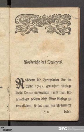 Vorbericht des Verlegers