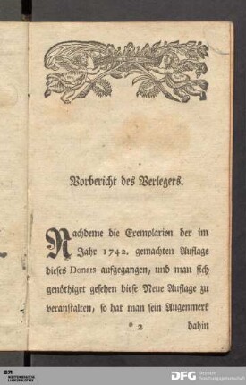 Vorbericht des Verlegers