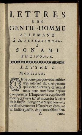 Lettres D'un Gentil - Homme ...