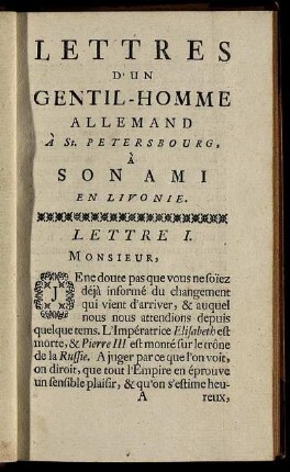 Lettres D'un Gentil - Homme ...
