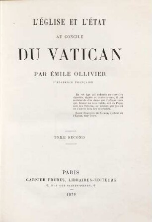 L' église et l'état au Concile du Vatican, 2