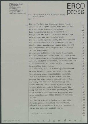 ERCO Strahler "TM Spot" von Dieter Witte