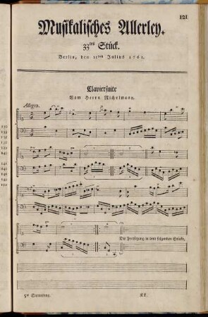 33tes Stück. - 40tes Stück. Berlin, den 29ten August 1761.