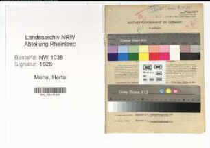 Entnazifizierung Herta Menn , geb. 22.07.1903 (Geschaeftsinhaberin)