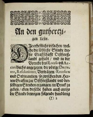 An den guthertzigen Leser.