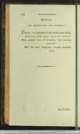 XCVII. Ad Quendam De Lesbia