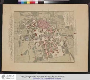Geometrischer Plan der Großherzoglichen Residenzstadt Darmstadt.