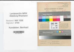 Entnazifizierung Bernhard Kunstleben , geb. 31.01.1911 (Lokfuehrer)