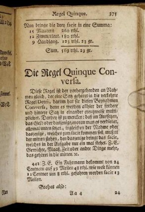 Die Regel Quinque Conversa