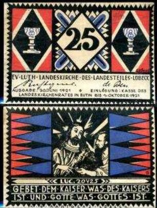 Eutin, Landeskirche 25 Pfennig, Notgeldserie