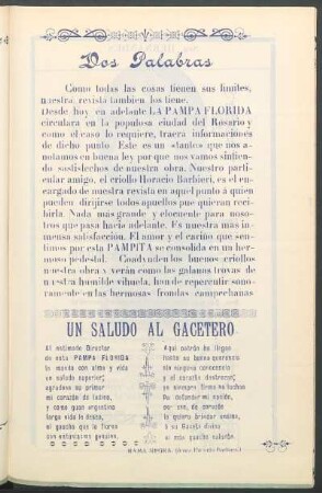Un saludo al gacetero