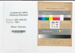 Entnazifizierung Hermann Meyer, geb. 19.09.1899 (Bueroangest.)