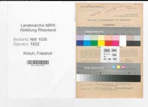 Entnazifizierung Friedrich Kirsch , geb. 10.09.1899 (Steiger)