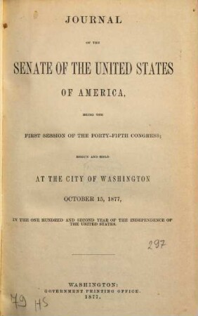 Senate documents. [297.] 1876/77 = Congress 45, Sess. 1