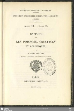 Rapport sur les poissons, crustacés et mollusques