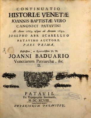 Continuatio historiae Venetae, 1. (1698)