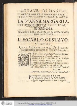 Ottave Di Pianto.