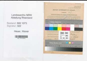 Entnazifizierung Wener Heuer , geb. 26.05.1907 (Friseurmeister)