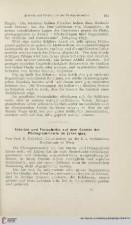 13: Arbeiten und Fortschritte auf dem Gebiete der Photogrammetrie im Jahre 1898