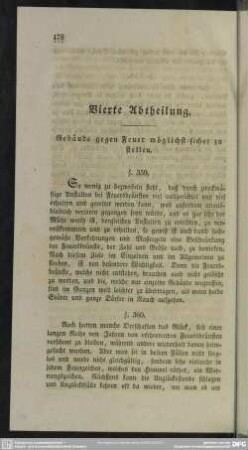 Vierte Abtheilung. Gebäude gegen Feuer möglichst sicher zu stellen