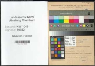 Entnazifizierung Helene Kaeufer , geb. 02.01.1920 ()