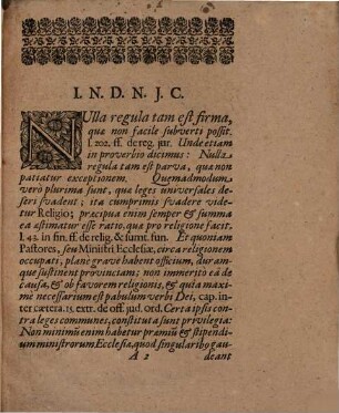 Disp. inaug. de privilegiis pastorum : = Von Freyheiten der Pfarrer