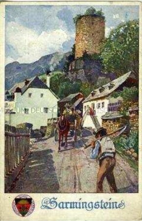 Sarmingstein/Donau, Postkarte des Deutschen Schulvereins Nr.283