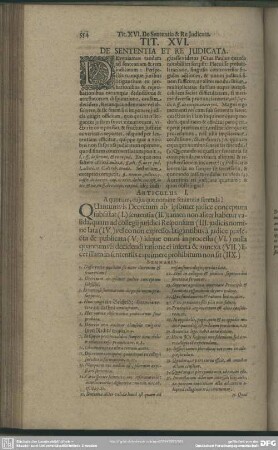 Tit. XVI. De Sententia Et Re Judicata