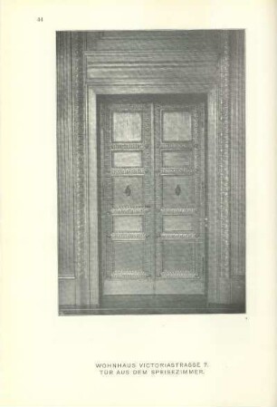 Wohnhaus Victoriastrasse 7. Tür aus dem Speisezimmer