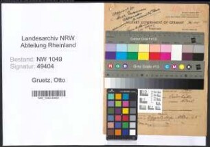 Entnazifizierung Otto Gruetz , geb. 09.05.1886 (Universitaetsprofessor)