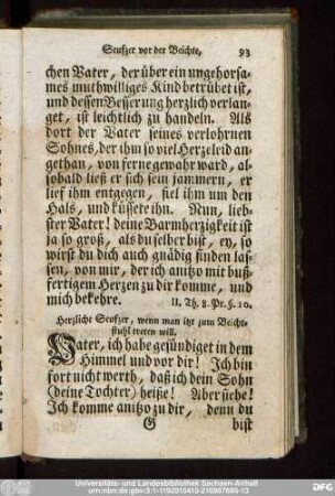 Herzliche Seufzer, wenn man itzt zum Beichtstuhl treten will.