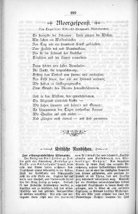 Zur ethnographischen Litteratur.