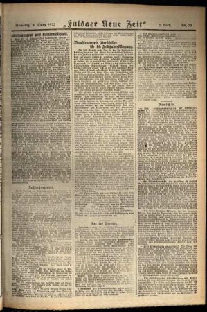 Zweite Ausgabe vom Samstag, den 04. März 1922.