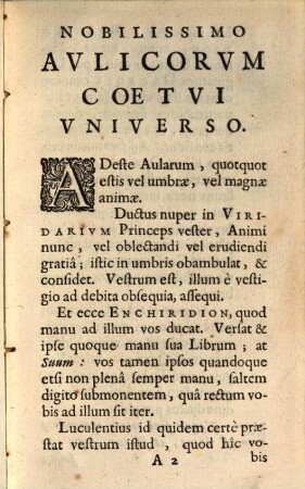 Enchiridion Avlicorvm Sev Methodvs Sacro-Profana Christianè Vivendi in Aulis Principvm