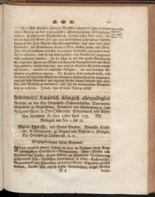 §. 2. Wienerische Antwort; den 23sten April 1755.