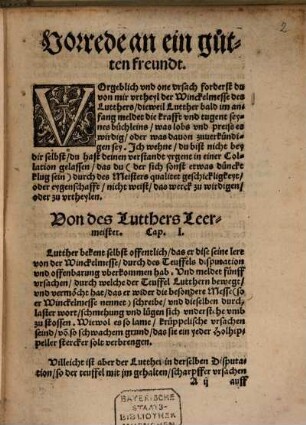 Lobgesang auff des Luthers Winckel Messe : Mit vnderricht von Christlicher Messe gemeyner Apostolischer Kirchen