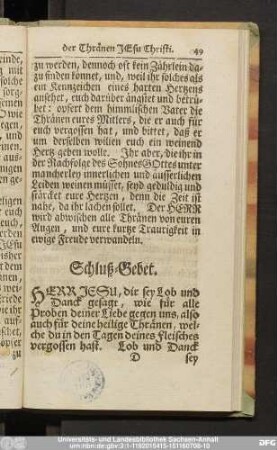 Schluß-Gebet.