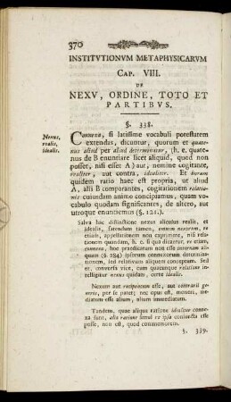 Cap. VIII. Nexu, Ordine, Toto Et Partibus
