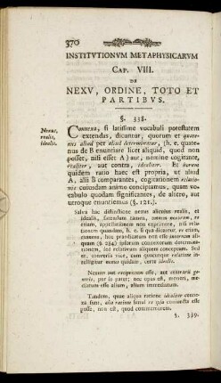 Cap. VIII. Nexu, Ordine, Toto Et Partibus