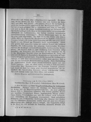 Sitzung am 1. Oktober 1918.