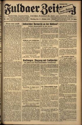 Ausgabe vom Montag, den 21. Oktober 1935.