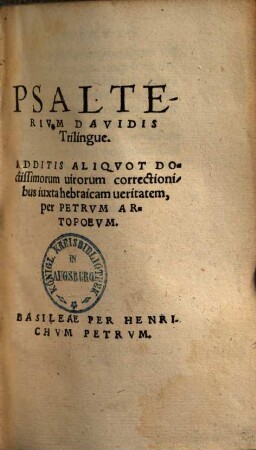 Psalterium Davidis trilingue
