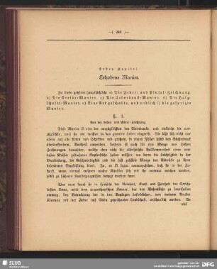 Erstes Kapitel. Erhobene Manier
