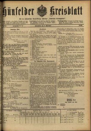 Ausgabe vom Samstag, den 04. November 1916.